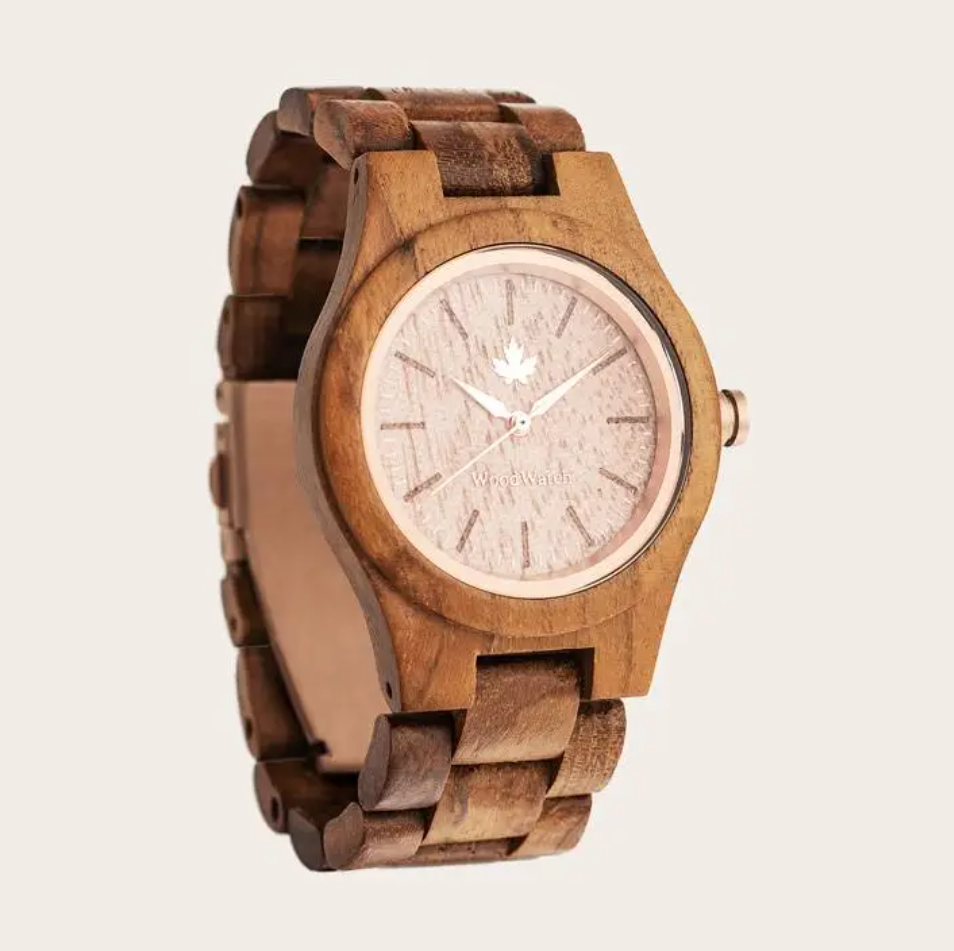 WOODWATCH Core Teak Rosegold