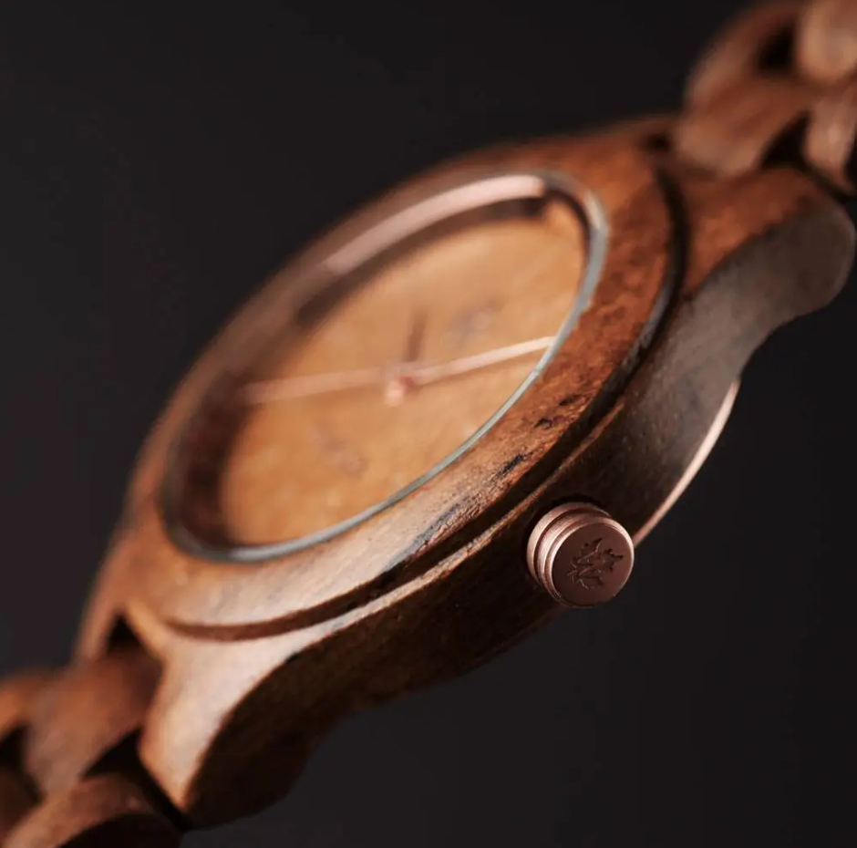 WOODWATCH Core Teak Rosegold