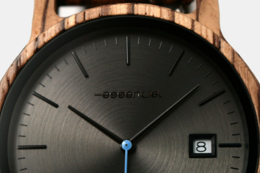 ESSENCIEL Men's watch full zebrano wood