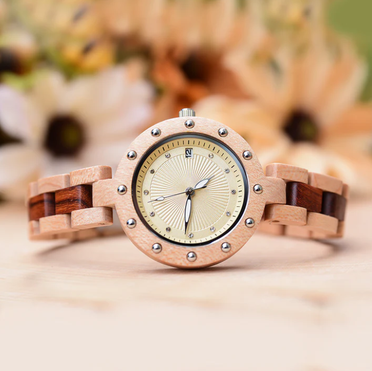 Round Womens Wooden Watch