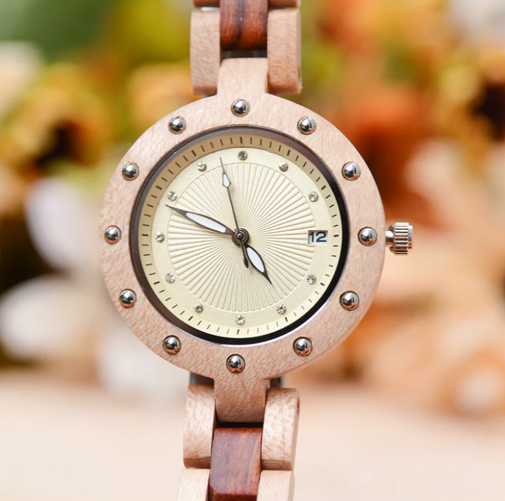 Round Womens Wooden Watch