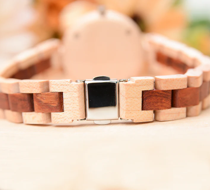 Round Womens Wooden Watch