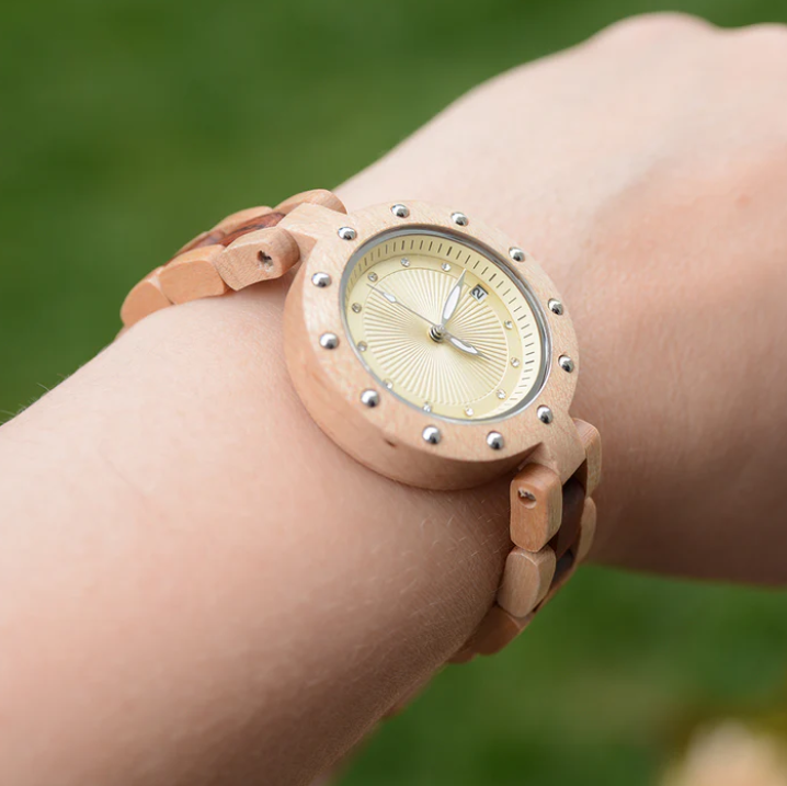 Round Womens Wooden Watch